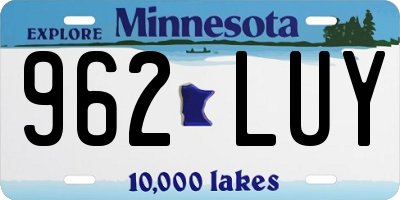 MN license plate 962LUY