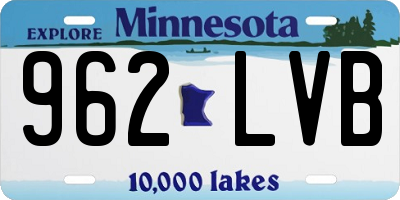 MN license plate 962LVB