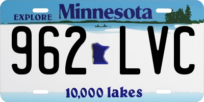 MN license plate 962LVC