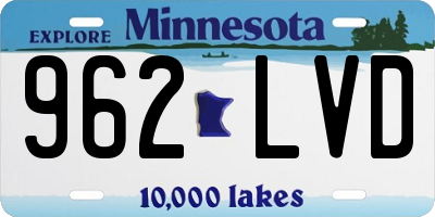 MN license plate 962LVD