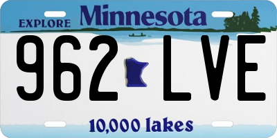 MN license plate 962LVE