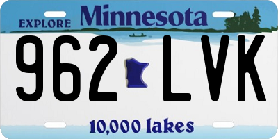 MN license plate 962LVK