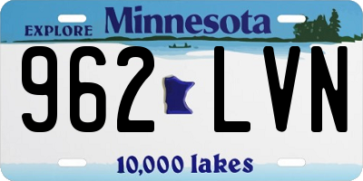 MN license plate 962LVN