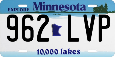 MN license plate 962LVP