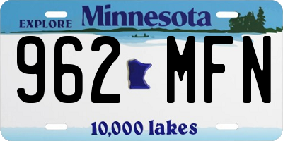 MN license plate 962MFN