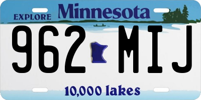 MN license plate 962MIJ