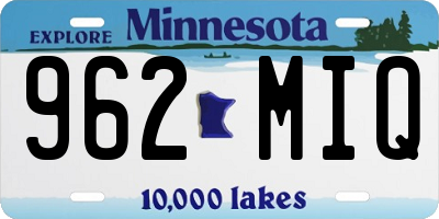 MN license plate 962MIQ