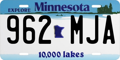 MN license plate 962MJA