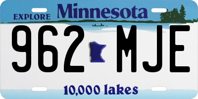 MN license plate 962MJE