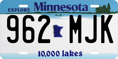 MN license plate 962MJK