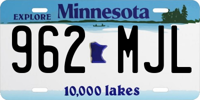 MN license plate 962MJL