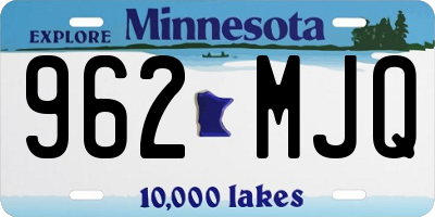 MN license plate 962MJQ