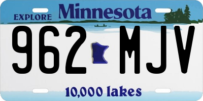 MN license plate 962MJV