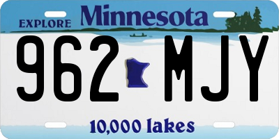 MN license plate 962MJY