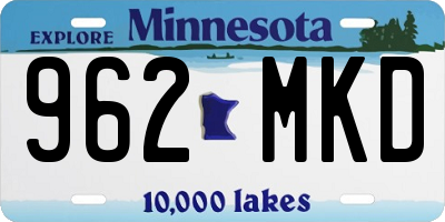 MN license plate 962MKD