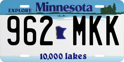 MN license plate 962MKK
