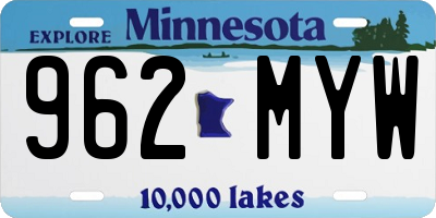 MN license plate 962MYW