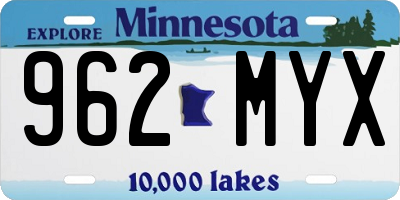 MN license plate 962MYX