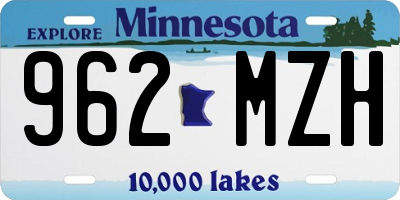 MN license plate 962MZH