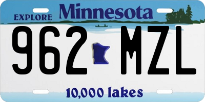 MN license plate 962MZL