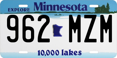 MN license plate 962MZM