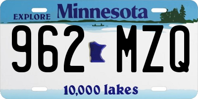 MN license plate 962MZQ