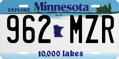 MN license plate 962MZR