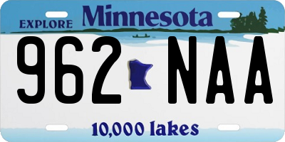 MN license plate 962NAA