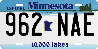 MN license plate 962NAE