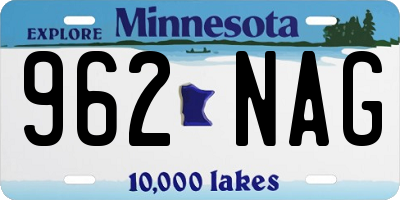 MN license plate 962NAG