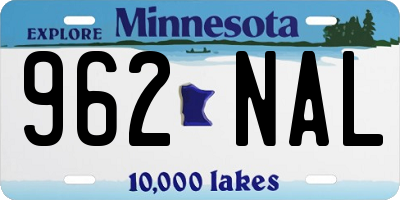 MN license plate 962NAL