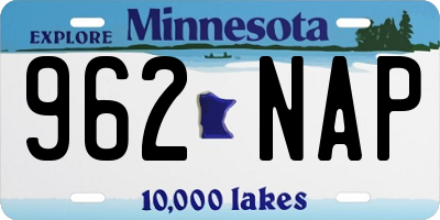 MN license plate 962NAP