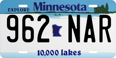 MN license plate 962NAR