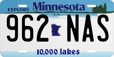 MN license plate 962NAS