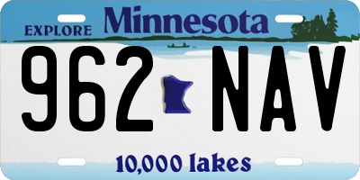 MN license plate 962NAV