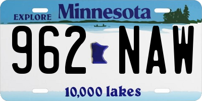 MN license plate 962NAW
