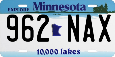 MN license plate 962NAX