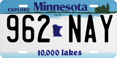 MN license plate 962NAY