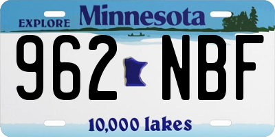 MN license plate 962NBF