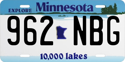 MN license plate 962NBG