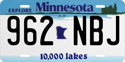 MN license plate 962NBJ