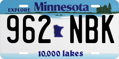 MN license plate 962NBK