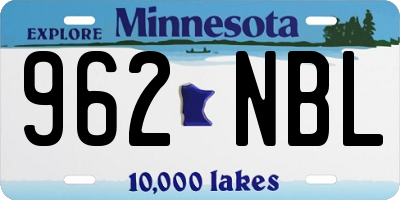 MN license plate 962NBL