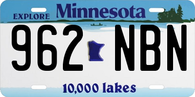MN license plate 962NBN