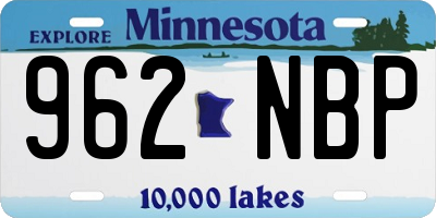 MN license plate 962NBP