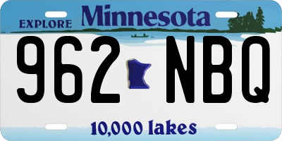 MN license plate 962NBQ