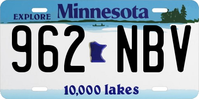 MN license plate 962NBV
