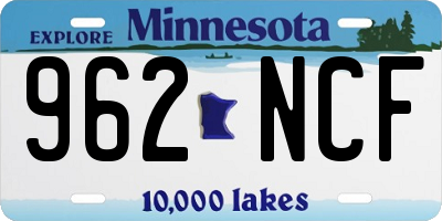 MN license plate 962NCF