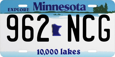 MN license plate 962NCG