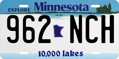 MN license plate 962NCH